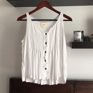 Maeve White Button Tank